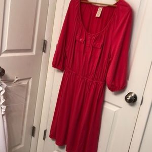 Scoop Neck Dress Coral Size 2X